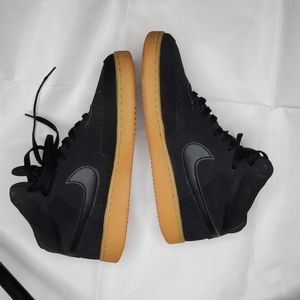 Mens Rare NIKE COURT VISION MID #CD5466-006 Black/Gum Basketball Shoes 9 USED